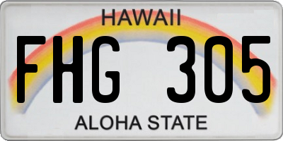 HI license plate FHG305