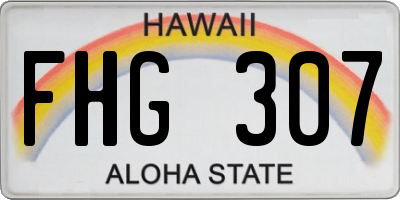 HI license plate FHG307