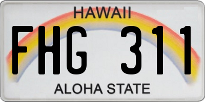 HI license plate FHG311