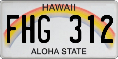 HI license plate FHG312