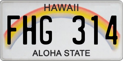 HI license plate FHG314