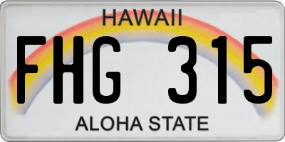 HI license plate FHG315