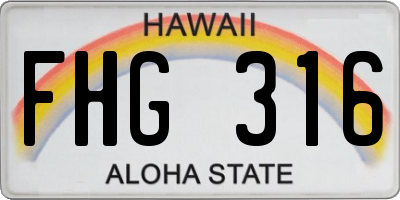 HI license plate FHG316