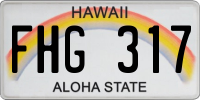 HI license plate FHG317