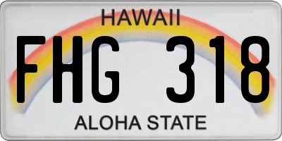 HI license plate FHG318