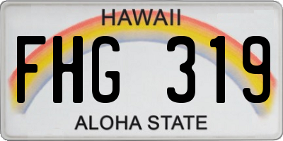 HI license plate FHG319