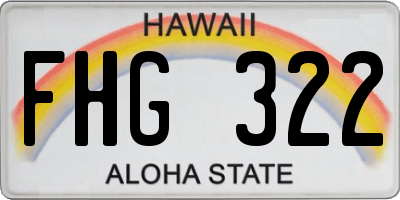 HI license plate FHG322