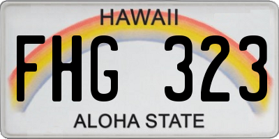 HI license plate FHG323
