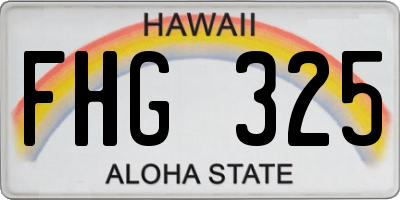 HI license plate FHG325