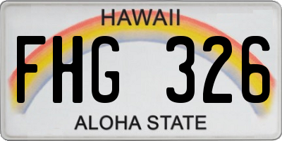 HI license plate FHG326