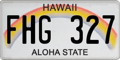 HI license plate FHG327