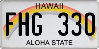 HI license plate FHG330