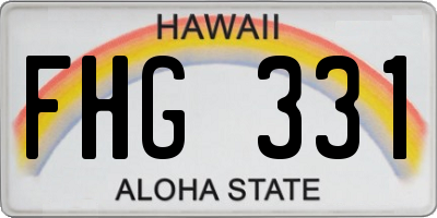 HI license plate FHG331