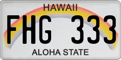 HI license plate FHG333