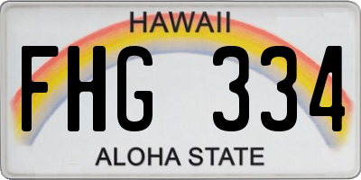 HI license plate FHG334