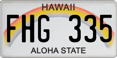 HI license plate FHG335