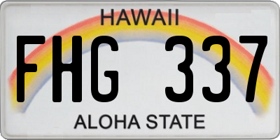 HI license plate FHG337