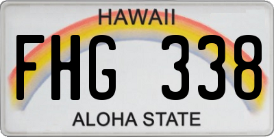 HI license plate FHG338