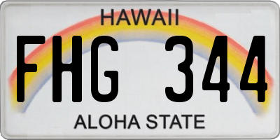HI license plate FHG344