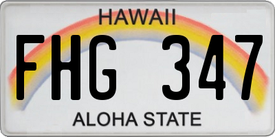 HI license plate FHG347