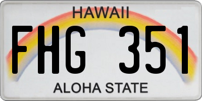 HI license plate FHG351