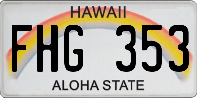HI license plate FHG353