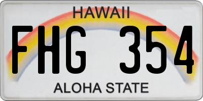 HI license plate FHG354