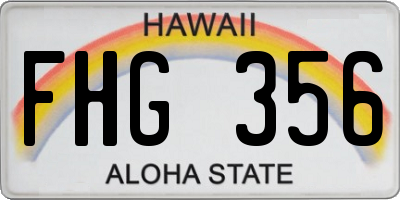 HI license plate FHG356