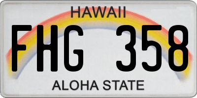 HI license plate FHG358