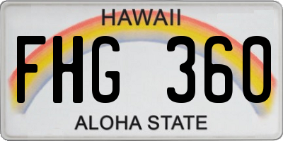 HI license plate FHG360