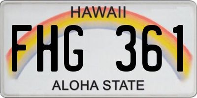 HI license plate FHG361