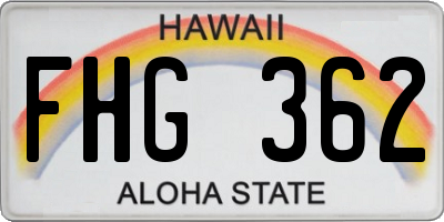 HI license plate FHG362