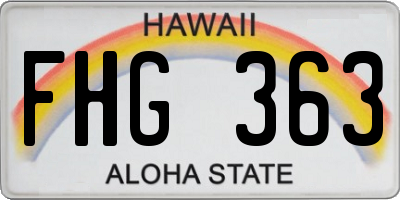 HI license plate FHG363
