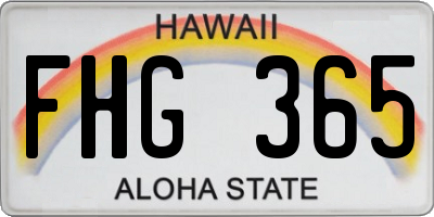HI license plate FHG365