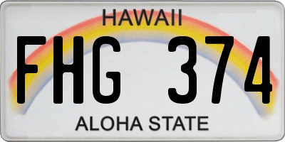 HI license plate FHG374