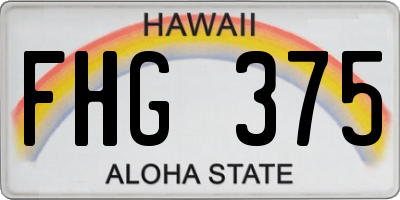 HI license plate FHG375