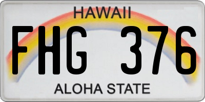 HI license plate FHG376