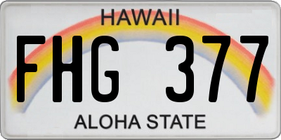 HI license plate FHG377