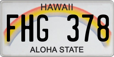 HI license plate FHG378