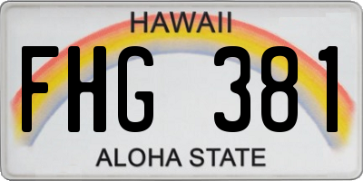 HI license plate FHG381