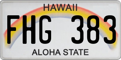 HI license plate FHG383