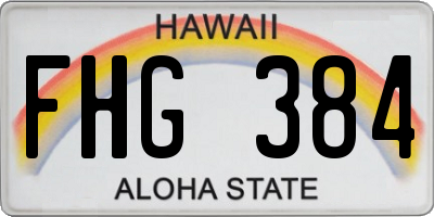 HI license plate FHG384