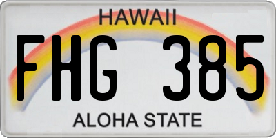 HI license plate FHG385