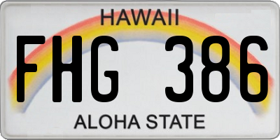 HI license plate FHG386