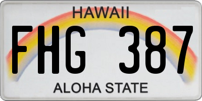HI license plate FHG387