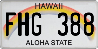 HI license plate FHG388