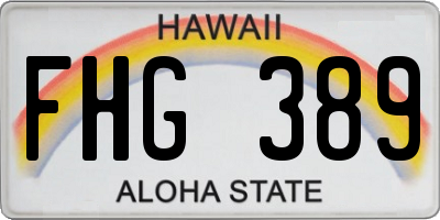 HI license plate FHG389