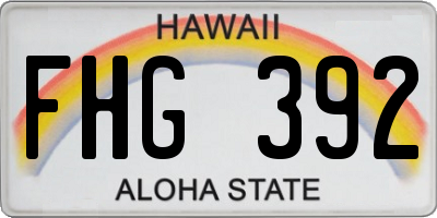 HI license plate FHG392