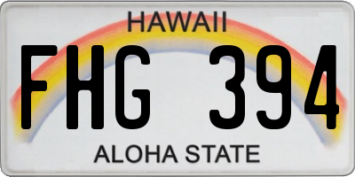 HI license plate FHG394