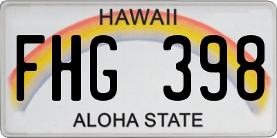 HI license plate FHG398